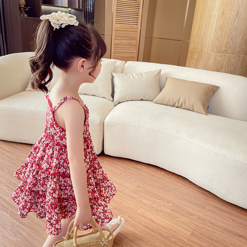 Ljetna sling haljina za djevojčice Haljina za princezu u obliku cvijeta Moderna dječja odjeća za slobodno vrijeme Dječja odjeća za bebe Slatke cvjetne haljine