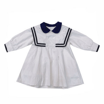 Ανοιξιάτικο καλοκαιρινό φόρεμα για κορίτσια βρετανικού στιλ Ναυτικού γιακά Μικρό χαριτωμένο μακρυμάνικο μαθητικό σχολικό φόρεμα Παιδικά παιδικά ρούχα