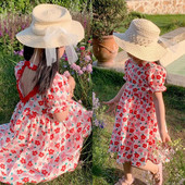 Laste armastus seljataga kleit suvine tüdrukule armas lilleline Vestidos maaelu stiilis rõivad mood laste riietus kleidid tüdrukutele beebile