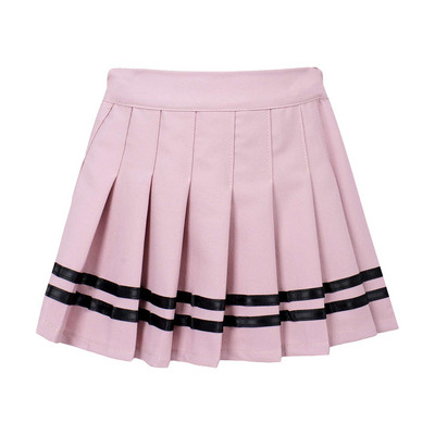 Παιδικές μαθητικές σχολικές στολές κοριτσιών Φούστα σε γραμμή Α Μόδα Ελαστική μέση Πλισέ φούστα σε στυλ ριγέ με πάτο για εφήβους