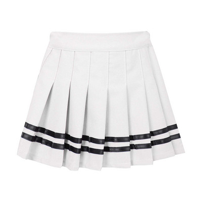 Παιδικές μαθητικές σχολικές στολές κοριτσιών Φούστα σε γραμμή Α Μόδα Ελαστική μέση Πλισέ φούστα σε στυλ ριγέ με πάτο για εφήβους