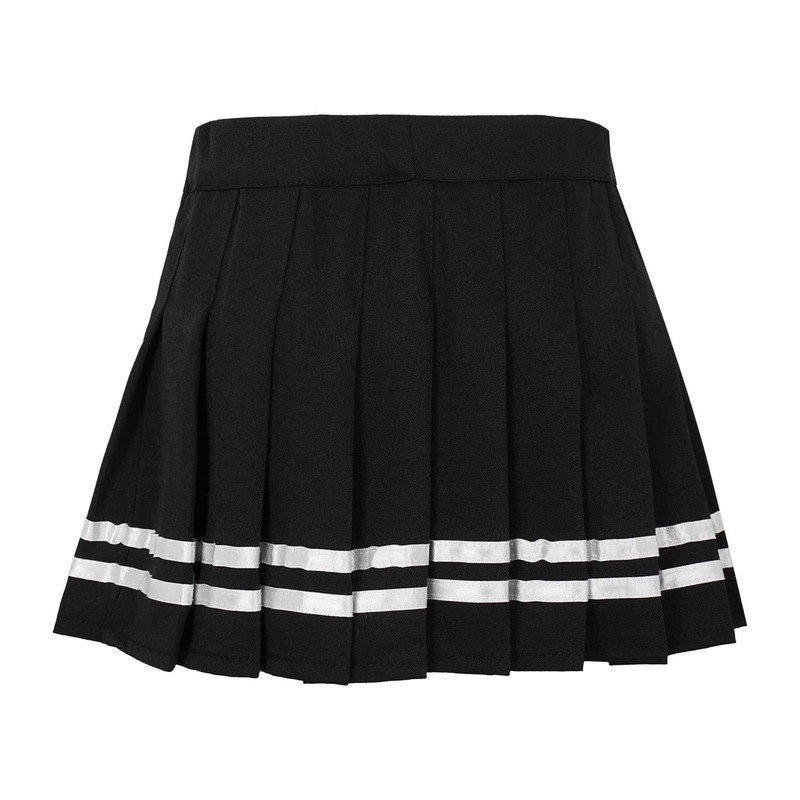 Παιδικές μαθητικές σχολικές στολές κοριτσιών Φούστα σε γραμμή Α Μόδα Ελαστική μέση Πλισέ φούστα σε στυλ ριγέ με πάτο για εφήβους