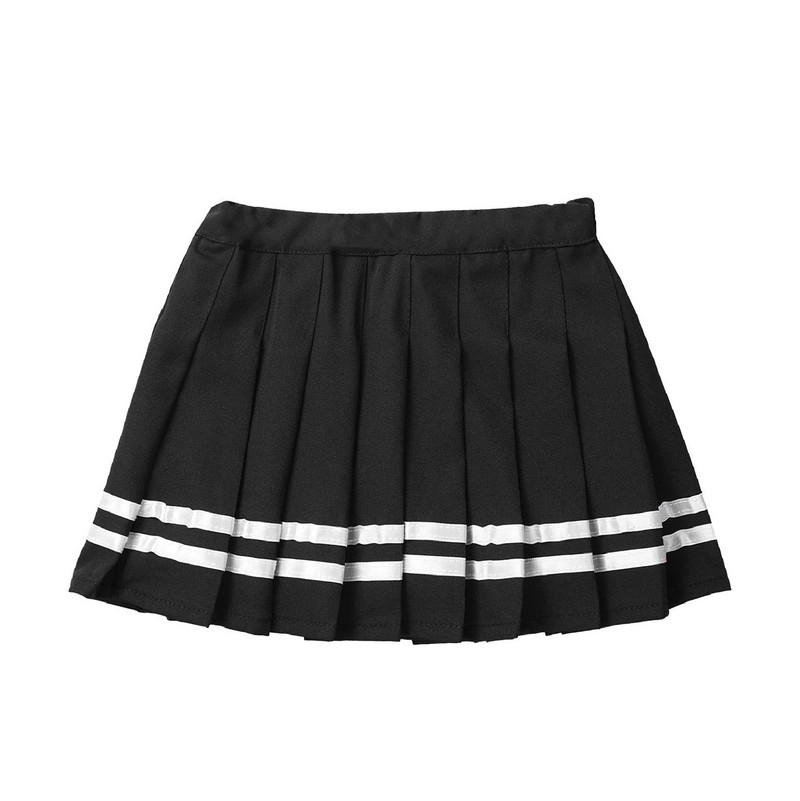 Παιδικές μαθητικές σχολικές στολές κοριτσιών Φούστα σε γραμμή Α Μόδα Ελαστική μέση Πλισέ φούστα σε στυλ ριγέ με πάτο για εφήβους