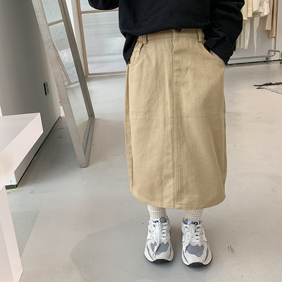 Dječja odjeća 2023. Nova moderna traper pamučna suknja Proljeće ljeto Djevojke u korejskom stilu Ležerna jednostavna suknja srednje dužine