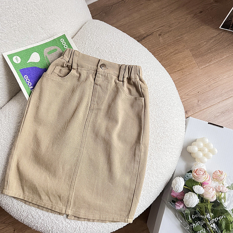 Dječja odjeća 2023. Nova moderna traper pamučna suknja Proljeće ljeto Djevojke u korejskom stilu Ležerna jednostavna suknja srednje dužine