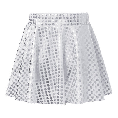 Lastele, tüdrukutele läikivad litrid, tantsuline miniseelik, elastne vöökoht A-kujuline seelik kaasaegse džässitantsu festivalide jaoks Lavakostüüm