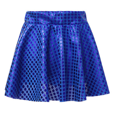 Lastele, tüdrukutele läikivad litrid, tantsuline miniseelik, elastne vöökoht A-kujuline seelik kaasaegse džässitantsu festivalide jaoks Lavakostüüm