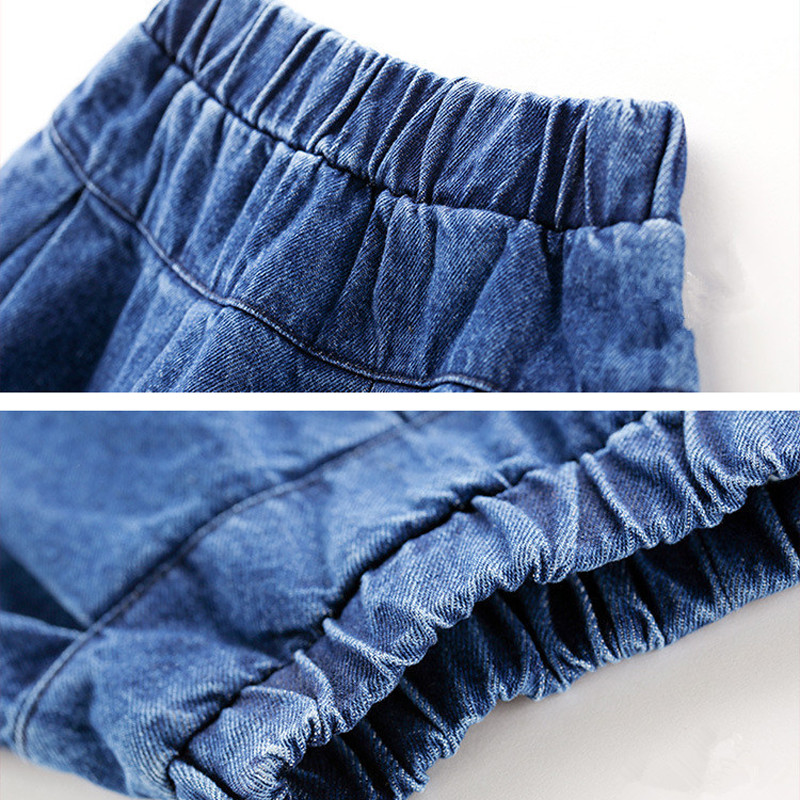 Suvine tüdrukute seelik Teksavärvi lühike seelik, 2022. aasta kevad, uus mood, õmmeldud riided, lasteriided, vabaajarõivad beebidele