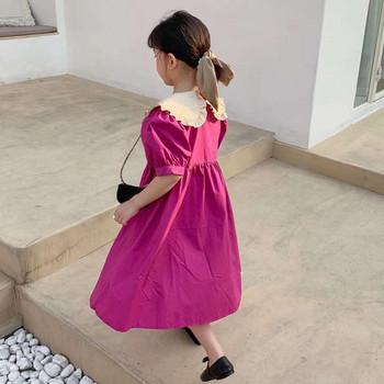 Καλοκαιρινό φόρεμα για κορίτσια Γλυκό στυλ Μεγάλο πέτο Puff μανίκι Πριγκίπισσα Φόρεμα Βρεφικά Παιδικά Ρούχα Παιδικά Ρούχα