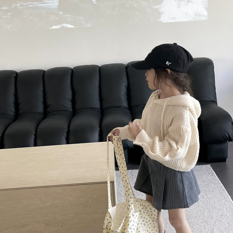 Fusta Fete Toamnă și Iarnă Nou stil coreean 2023 Nou la modă Fusta plisată cu talie înaltă Fusta simplă în dungi gri