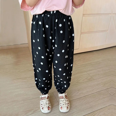 Tüdrukute elastne vöökoht püksid lastele lõdva lilleprintiga vabaaja dressipüksid armsad lapsed kevadsuvised püksid Korea beebi šifoon