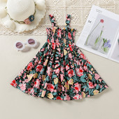 Ljetne djevojačke sling haljine Šarm Vestidos Princess haljine za zabavu Dječja odjeća Dječja odjeća Proljetna cvjetna haljina do struka