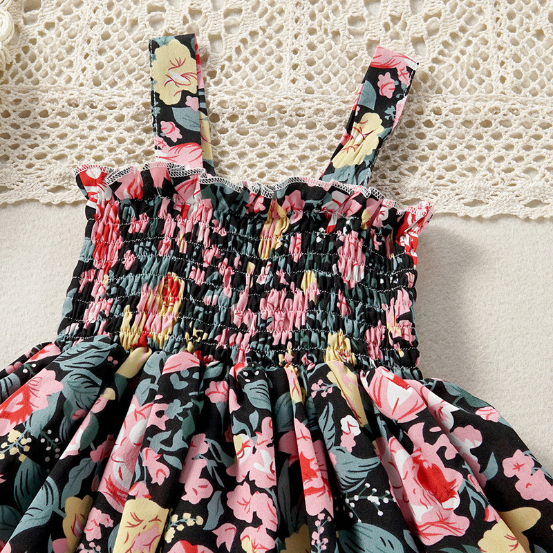 Ljetne djevojačke sling haljine Šarm Vestidos Princess haljine za zabavu Dječja odjeća Dječja odjeća Proljetna cvjetna haljina do struka