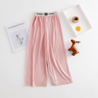 Pantaloni largi pentru fete de vară, coreeană, cu litere elastică în talie pentru copii, pantaloni largi cu pliuri casual WTP133