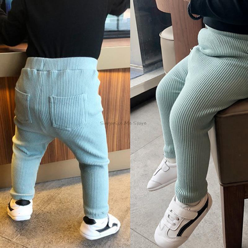 Tüdrukute säärised Väikelaps Poiste püksid Kevad-sügismood Laste pikad püksid Tüdrukutele Soliidsed vabaaja kõrge vöökohaga lastepüksid