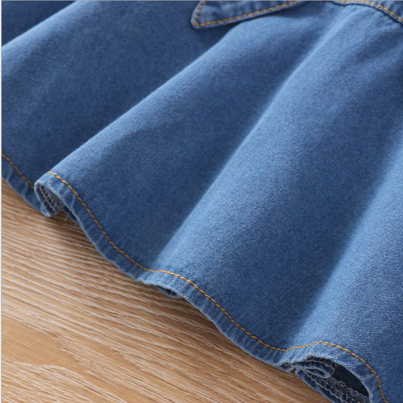 Τζιν φούστα για κορίτσια Μόδα Μπλε 2021 Νέα Ανοιξιάτικη Κορεάτικη Έκδοση της Μικρής Φούστας Παιδικό Φόρεμα Πριγκίπισσας