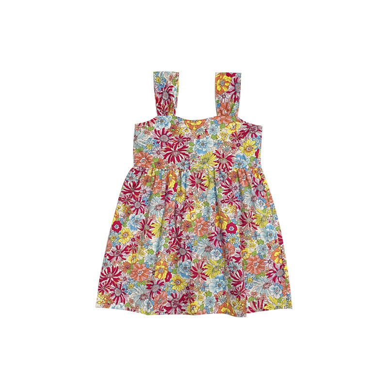 Βρεφικά φορέματα παραλίας για κορίτσια Καλοκαιρινά λουλούδια μπροστά και πίσω διπλής όψης Γούρι Vestido Princess Dress New Fashion Παιδικά Ρούχα