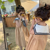 2022. aasta suvine korea versioon lasteriietest, tüdrukute õpilaste koolivormi kleit, väikelaste varrukateta printsess Vestidos