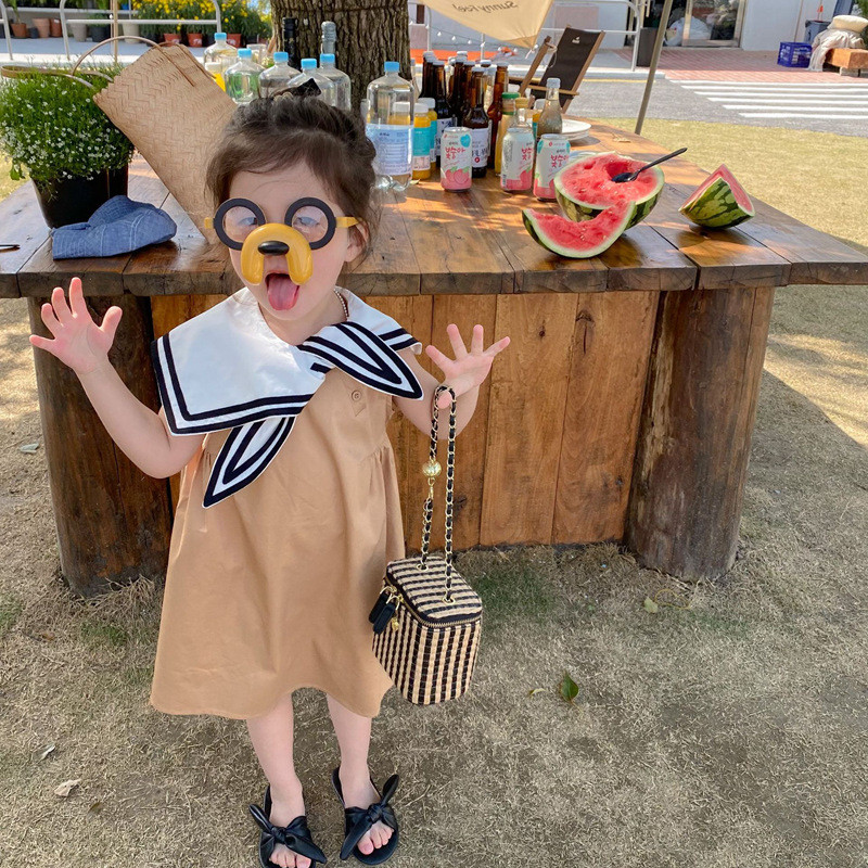 2022. aasta suvine korea versioon lasteriietest, tüdrukute õpilaste koolivormi kleit, väikelaste varrukateta printsess Vestidos