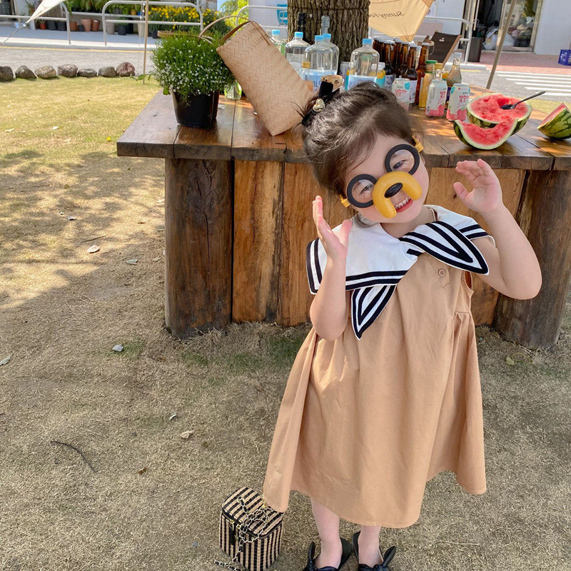 2022. aasta suvine korea versioon lasteriietest, tüdrukute õpilaste koolivormi kleit, väikelaste varrukateta printsess Vestidos