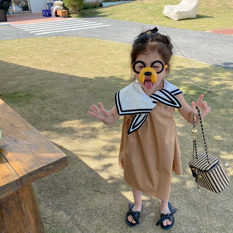 2022. aasta suvine korea versioon lasteriietest, tüdrukute õpilaste koolivormi kleit, väikelaste varrukateta printsess Vestidos