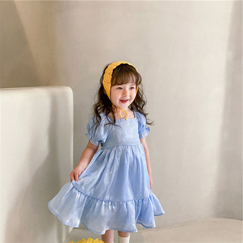 Καλοκαιρινά νέα φορέματα για κορίτσια Παιδικά ρούχα 2022 Μονόχρωμο Streamer Princess Dress Classic Charm Vestidos Baby Girl Dress