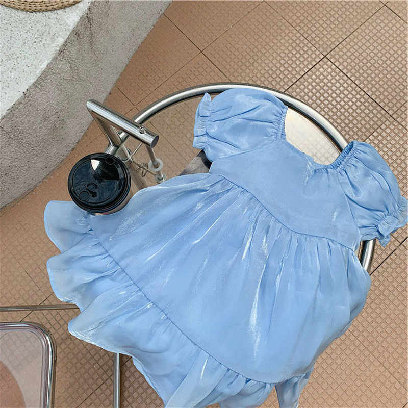 Nove ljetne haljine za djevojčice Dječja odjeća 2022. Jednobojna haljina princeze s vrpcom Klasični šarm Vestidos haljina za djevojčice