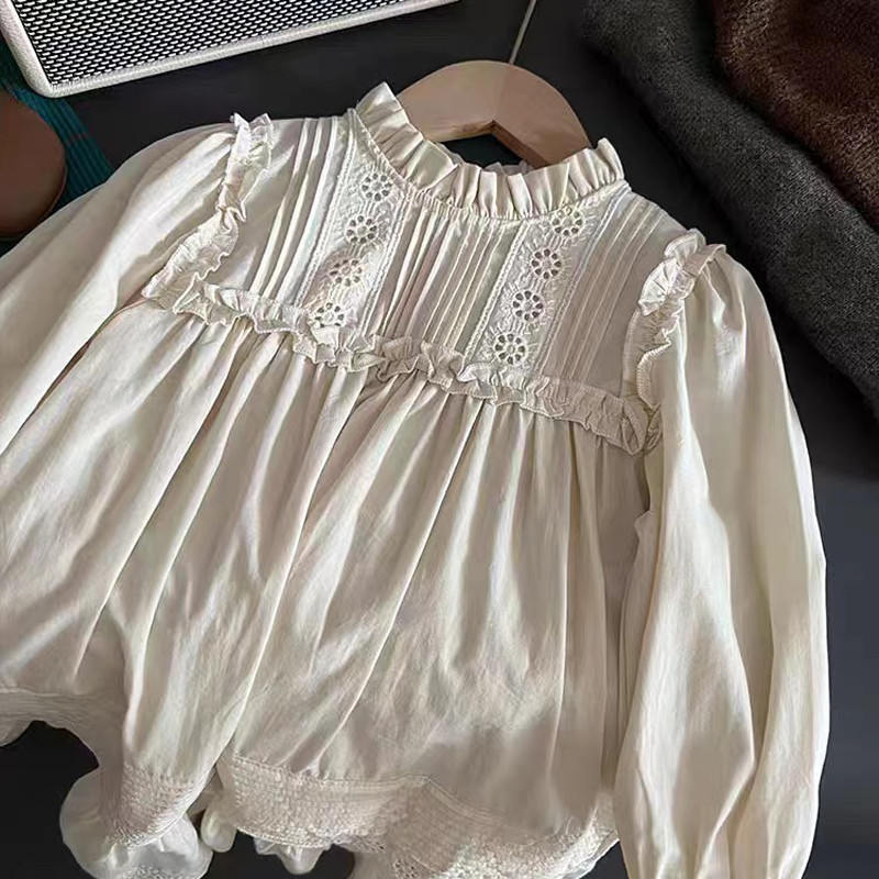 Tüdrukute Kleidid Sügis Uued Korea lasteriided Plisseeritud pits Tüdrukukleit Stand krae Temperament Tüdruku Printsess Kleit