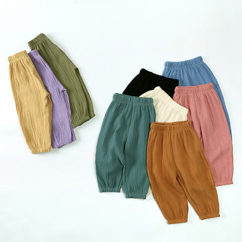 Памучно бельо Candy Color Летни ежедневни панталони за момичета Детско облекло за свободна еластична долна част на крака Твърди детски панталони за малко дете
