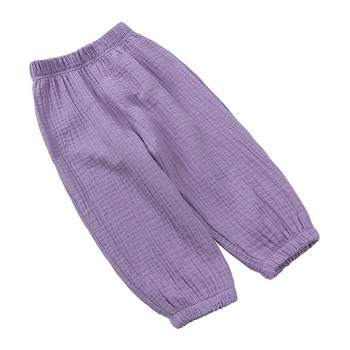 Памучно бельо Candy Color Летни ежедневни панталони за момичета Детско облекло за свободна еластична долна част на крака Твърди детски панталони за малко дете