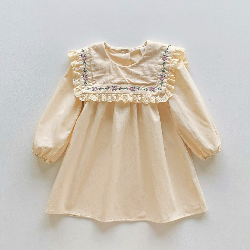 Lilletikandiga tüdrukute kleit Korea versioon 2023. aasta sügis, uus prantsuse stiilis pikkade varrukatega kleit printsessi kleit