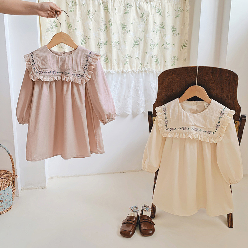 Lilletikandiga tüdrukute kleit Korea versioon 2023. aasta sügis, uus prantsuse stiilis pikkade varrukatega kleit printsessi kleit