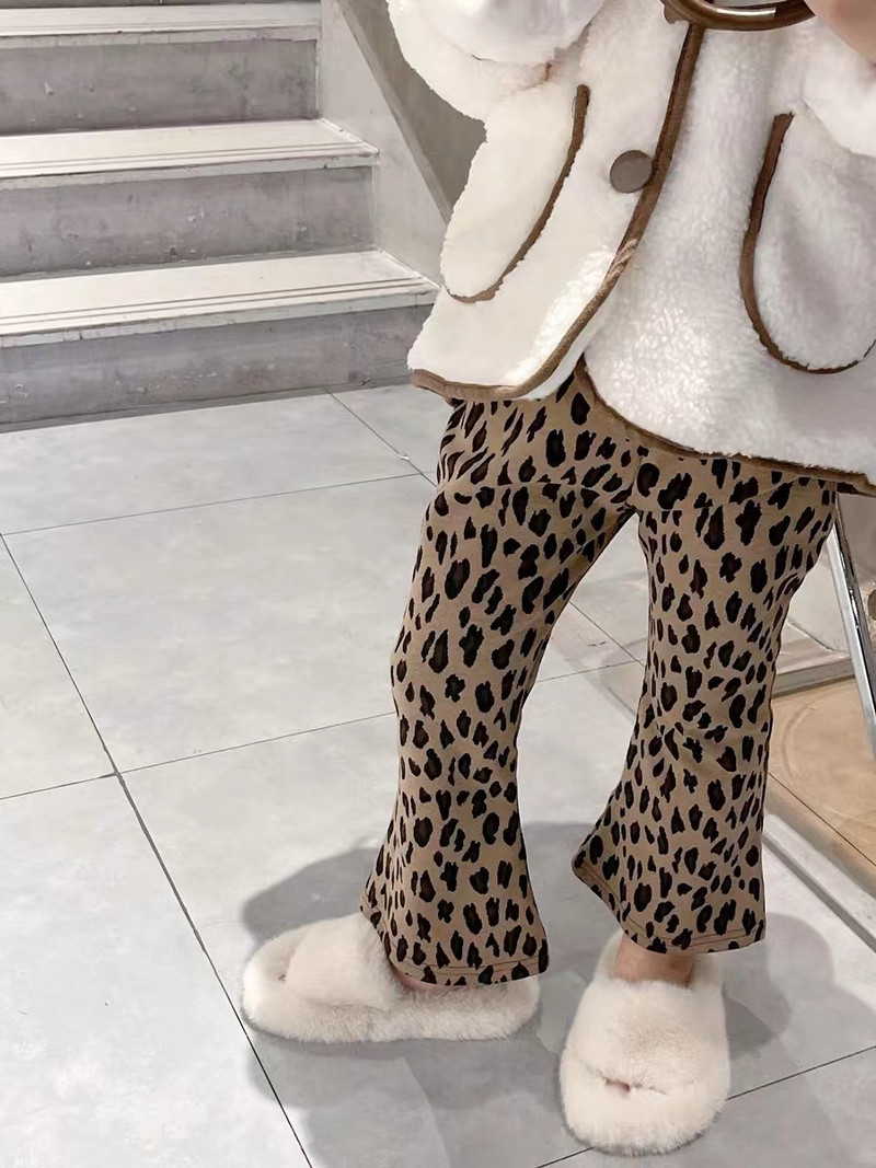 Kevad Sügis Tüdrukute Püksid Leopard Vabaaja püksid Väikelapsele Beebi Ruuduline Täpiline Retuusid Lapsed Elastsed vöökohad Püksid Imikuriided