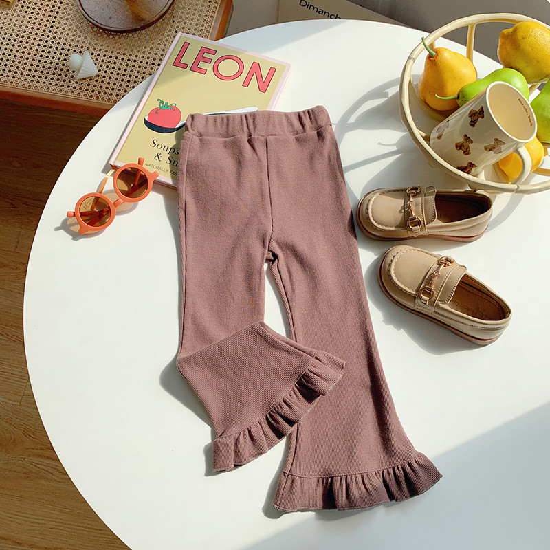 2-8T puuvillased lapsed, tüdrukud, püksid, väikelapsed, sügistalverid