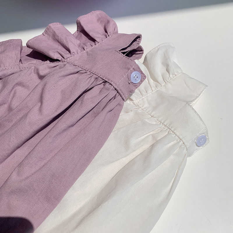 Ljetna haljina kratkih rukava za djevojčice Little Fresh Dječja bijela majica haljina s volanima od čistog pamuka Mala haljina s letećim rukavima