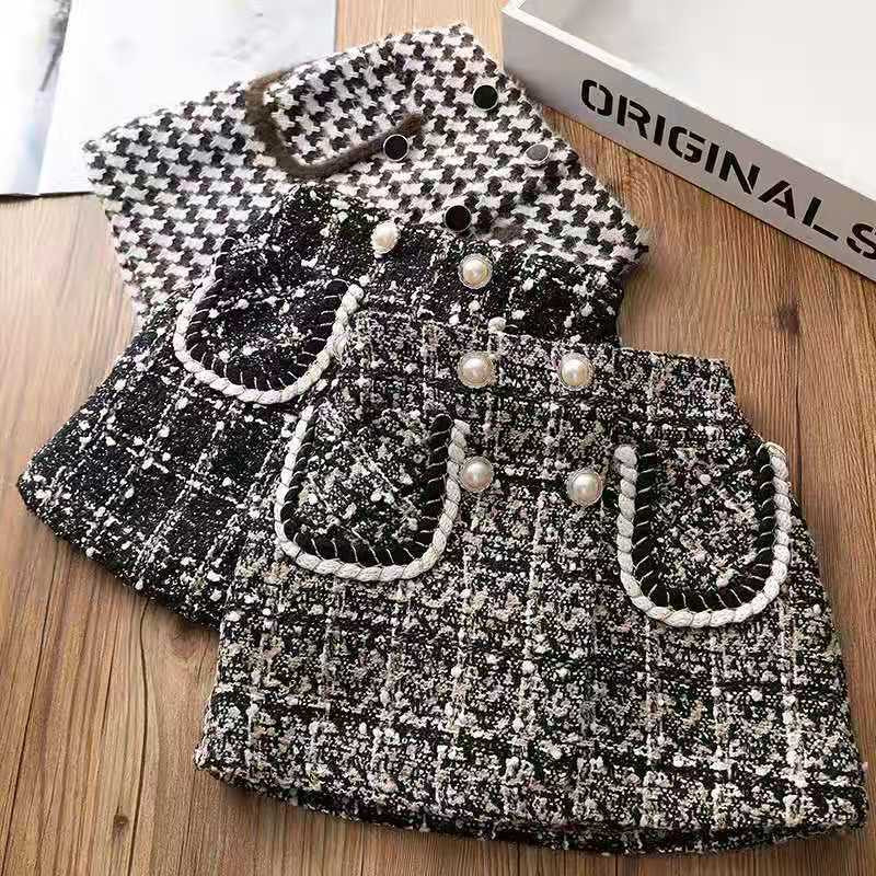 beebide laste tüdrukute sügis- ja talveseelik tweediga Ruuduline uus beebi laste tüdrukute seelik paksendatud Korea mähisega soojad seelikud P5247