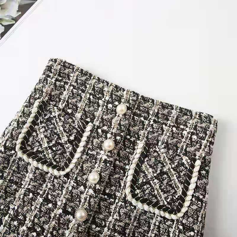 beebide laste tüdrukute sügis- ja talveseelik tweediga Ruuduline uus beebi laste tüdrukute seelik paksendatud Korea mähisega soojad seelikud P5247