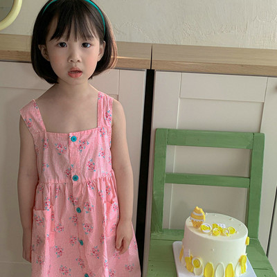 Ljetne haljine za djevojčice s prednjim dugmetom, slatka haljina za princezu, Vestidos, nova dječja odjeća za djevojčice, dječja odjeća za 2022.