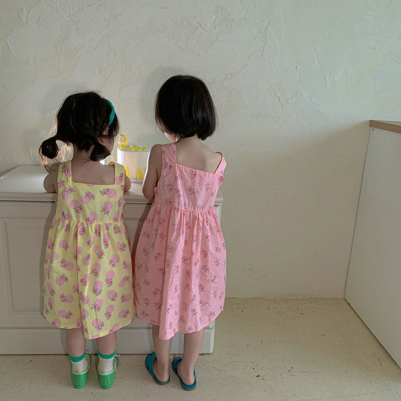 Ljetne haljine za djevojčice s prednjim dugmetom, slatka haljina za princezu, Vestidos, nova dječja odjeća za djevojčice, dječja odjeća za 2022.