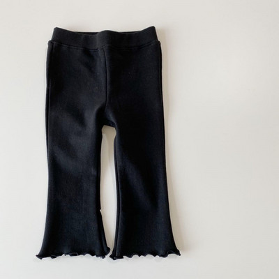 Kevadised ja sügisesed tüdrukute ühevärvilised moodsad seeneserva elastsed laienevad püksid vabaaja välispüksid