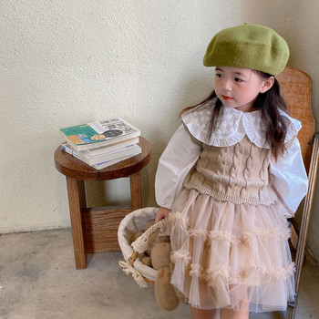 Κορεάτικο στιλ διχτυωτή φούστα για κορίτσια Χαριτωμένα βολάν παιδικά κοριτσίστικα φούστες για άνοιξη φθινόπωρο παιδικά ρούχα