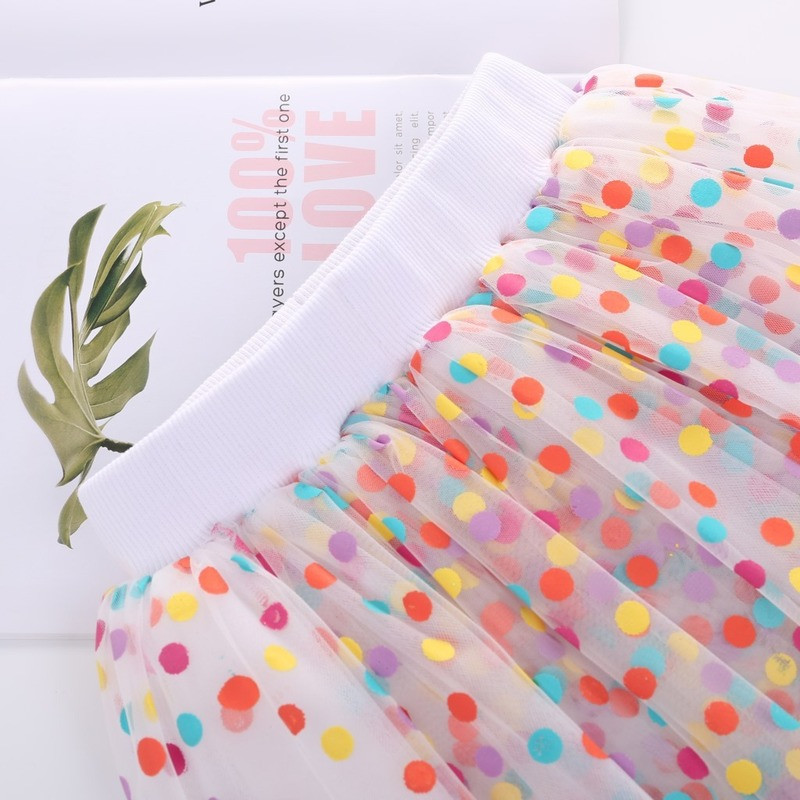 Suknje za ljetne djevojke Princess suknje Macaron Tutu suknja na točkice Pufasta skorta Candy Girl Mrežasta plesna suknja u boji na točkice Dječja čipkasta falda