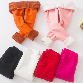 Детски зимни велурени дебели панталони 2020 Бебешки клинове за момичета Памучен полар Зимни топли панталони за момиче Детски панталони за момиче в цвят бонбон