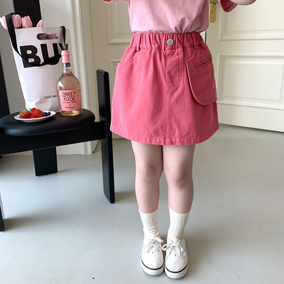 LJETO 2023. DJEČJA Mini suknja u korejskom stilu, jednobojna, ležerna, jednostavni džepovi, novi dizajn, modni kargo nepravilan izgled