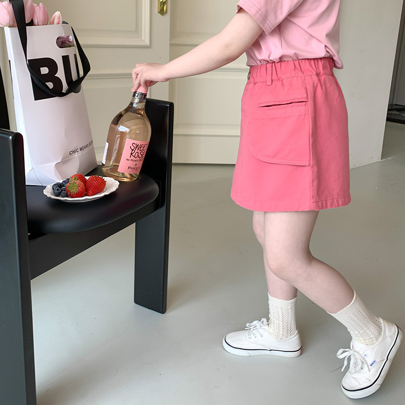 LJETO 2023. DJEČJA Mini suknja u korejskom stilu, jednobojna, ležerna, jednostavni džepovi, novi dizajn, modni kargo nepravilan izgled