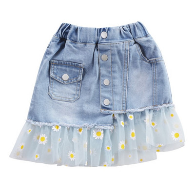 Σχολικά κορίτσια Tutu κοντή φούστα με μοτίβο λουλουδιών Τζιν Παιδικά ρούχα χορού Παιδικά πριγκίπισσα Pettiskirts Παιδικά ρούχα