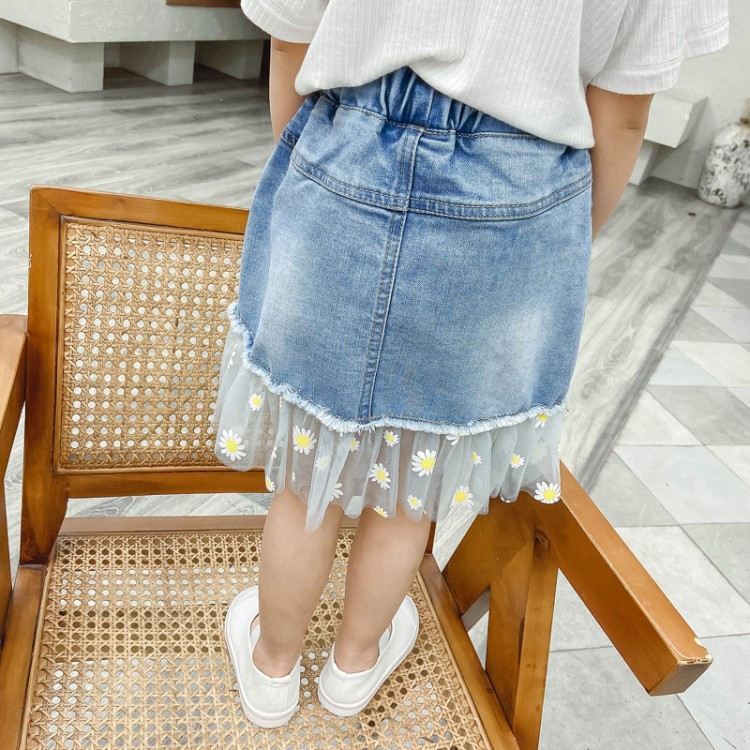 Σχολικά κορίτσια Tutu κοντή φούστα με μοτίβο λουλουδιών Τζιν Παιδικά ρούχα χορού Παιδικά πριγκίπισσα Pettiskirts Παιδικά ρούχα