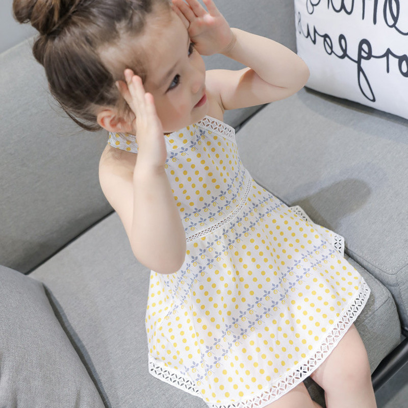 Ljetna haljina za djevojčice Bohemian Delikatna odjeća Čipkani ukrasi Nova dječja haljina bez rukava Jednobojna princeza Slatke haljine