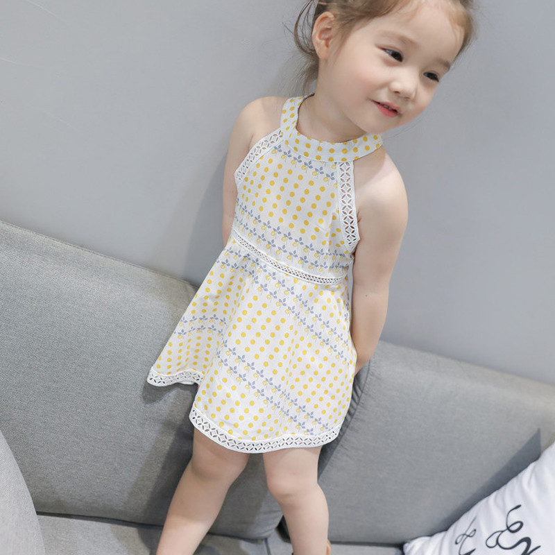 Ljetna haljina za djevojčice Bohemian Delikatna odjeća Čipkani ukrasi Nova dječja haljina bez rukava Jednobojna princeza Slatke haljine