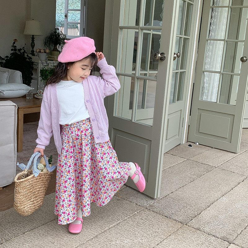 2-8T lillemustriga seelikud tüdrukutele suvised väikelaste riided, puuvillased imikute tüdrukud, lilleline pikk seelik, ranna Playa puhkuseriided